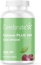 Oslavovať Vitamíny Vápnik Plus - 500 mg Vápnik Citrát, 333 IU Vitamín D3 & 34 mg Magnézium pre postbariatrickú chirurgiu - bezlepok a bez cukru - Cherry, 90 žuvacích tabliet