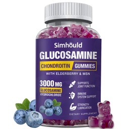 Glukozamín Chondroitín Gummy - 3000MG Extra sila Spoločná podpora doplnok s MSM a bazy, Flexibilita, Antioxidant Imunitná podpora Gummy pre dospelých, Muži a ženy