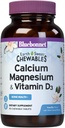 Bluebonnet Nutrition Calcium Magnézium Plus Vitamín D3 Earthsweet, Bone Health & Muscle Relaxation, Soy-free, Gluten-free, Kosher Certified, Dairy-free, 90 Vanilla Ochutené žuvacie tablety