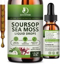 (2 balenia) Organic Soursop Graviola s vodnými kvapkami Moss Liquid, Soursop bitters Liquid bohaté na multivitamín pre prírodné antioxidant, Immune Boost, Cell Support & Regeneration, Ananásová chuť