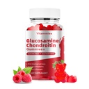Glukozamín Chondroitín Gummy s extra silou MSM a bazy - Spoločná podpora, Antioxidant Imunitná podpora Doplnok pre dospelých, Muži a ženy Minerály, koenzým Q10, DHA - 60 Malinové Gummy