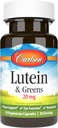 Carlson - lutein & Greens, 20 mg, Vision Support & Eye Function, Antioxidant, 30 Vegetariánske kapsuly