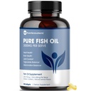 Čisté mikroživiny - Omega 3 Fish Oil Supplement, EPA/DHA Mastné kyseliny, beztukovej rybí olej doplnky s citrónom - srdce, oči, mozog a imunitná podpora - 90 Softgels