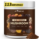 Powder 10-in-1 Mushroom Powder, Mushroom Complex - Lions Mane, Reishi, Shiitake, Chaga, Turkey chvost, Cordyceps, Maitake & More, Mushroom Supplement Powder for Energy, Memory, Focus & Immune Support 8oz