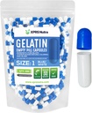XPRS Nutra Veľkosť 1 prázdne kapsule - 500 Počet prázdnych želatíny Kapsule - Pill DIY Kapsule plnenie - Pure Bovine Pill Gel Caps pre Do-It-Tvoje vlastné doplnky (modrá/biela)