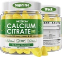 Dusičnan vápenatý 1200 mg s vitamínom D3 K2, žuvacie kalcium doplnky pre ženy a mužov, podpora vysokej potencie B0ne, Te*th, Sila a imunitné zdravie, Mango chuť, non-GMO, bez cukru, 60 Cts