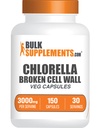 BulkSupplementments.com Chlórella Kapsule - Broken Cell Wall, Chlorella Supplement - Superfood Supplement, Vegan & Gluten Free, 5 Kapsule per Serving, 150 Počet (Pack of 1)