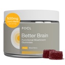 FOCL Lions Mane Huby Gummy - Hubové doplnky pre funkciu mozgu, Focus, pamäť, energia, Immune Boost, Stamina - Nootropic Complex Lion Mane, Reishi, Cordyceps - Vegan, Gluten Free, Organic