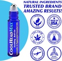 CoolHead Max Roll on, Natural Peppermint Essential Oil Migréna úľava, bolesť hlavy podpora Valček, rýchle chladenie pohodlné pre hlavu, 3 balenie