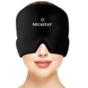 Migrelief Migraine Relief Cap - Ice Cap pre migrény a bolesti hlavy s 360 stupňov hlavu a oko pokrytie - studená terapia bolesti hlavy klobúk a migréna maska pre prírodnú úľavu od bolesti - jedna veľkosť, čierna