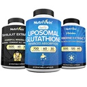 Nutrivein Premium Shilajit Kapsule, Lipozomálne Glutatión Supplement, & Berberine Supplement Bundle: Berberine, Glutatione, & Shilajit Kapsule od Muži & Ženy - Metabolizmus, Vitalita, & Balance