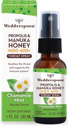 Svadobná lyžica Propolis a Manuka Honey Throat Spray, harmanček a mincovňa, 1 Fl Oz (pack of 1), Sore Throat Relief, Natural Immune Support