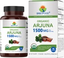 Brieofood Organic Arjuna 1500mg, 45 Servings, Vegetariánska, Gluten Free, 90 Vegetariánska tableta