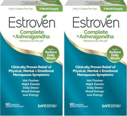Etroven Complete + Ashwagandha Multi-Symptom Menopauza Dodatok pre ženy - klinicky preukázané zložky poskytnúť Menopauza úľava & Nočné potenie + úľava horúceho flashu* - 4 mesiace dodávky (Stock of 2)