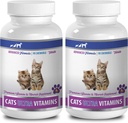 Wellness Liečba pre mačky - Ultra vitamíny pre mačky - Zdravé minerály a vitamíny Formula - Žuvačky - Vápnik pre mačky - 2 fľaše (180 Treats)