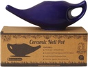 CANCIENT IMPEX Ceramic Neti Pot 250 Ml (Violet) s 5 Sachets Neti Salt 