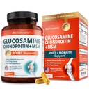 Glukozamín Chondroitín MSM Joint Suplement - Collagen Peptides, Turmerica and Ginger, Kyselina hyalurónová, Glukozamín Chondroitín Sulfate pre Joint Comfort - Gluten Free, Non GMO, 180 Kapsule