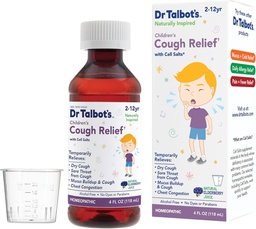 Dr. Talbot's Cough Relief Liquid Medicine s prirodzene inšpirovanými zložkami pre deti zahŕňa dávkový pohár, prírodná bazová šťava chuť, 4 Fl Oz