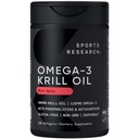 Športový výskum Krill Oil Supplement with EPA & DHA Omega 3, Fosfolipidy a astaxantín z Antarktídy Krill - Highest Concentration of Krill Oil for Men & Women - 500mg, 120 Softgel Capsules