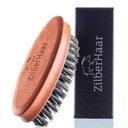 ZilberHaar Pocket fúzy a brada štetec - Stiff Boar Bristles Malá kefka - Perfektné Brada Grooming Tool - Relieves fúzy svrbenie - Krátke a stredné - Made in Europe