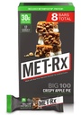 MET-Rx Big 100 Protein Bar, Nahradenie jedla, 30G Proteín, Bezlepkové, Crispy Apple Pie, 3.52 oz. ea, 8 Počet (Packaging May Vary)