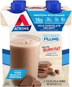 Atkins Milk Chocolate Delight Protein Shake, 15g Protein, Low Glycemic, 2g Net Carb, 1g Cukor, Keto Friendly, 4 gróf