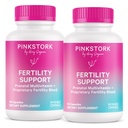 Pink Stork Fertility Doplnky pre ženy - Prenatálny multivitamín s ovuláciou, koncepciou a podporou rovnováhy hormónov - 17 Vitamíny a inozitol, Ashwagandha, & Vitex - 120 Kapsule