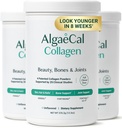 ALGAECAL Collagen - 4 Klinicky podporované Peptidy VERISOL®, FORTIGEL®, UC-II®, FORTIBONE®, Anti-Aging Hydrolyzed Collagen Powder, 3 balenia, Made in USA