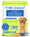 Native Pet Pes Vitamíny a doplnky - 11-v-1 Multivitamínový prášok pre psy Topper - Kolagén, glukozamín, probiotiká, Omega a viac- podporuje zdravé Gut, Mobilita a celkové zdravie -30 Scoops