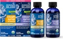 Mamina Bliss Organic Cough Sirup & Mucus pre deti, deň a noc Combo balenie s vitamínom C a Imunity podpora, obsahuje organické med a Ivy Leaf, 4 Fl Oz (Stock of 2)