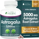 Astragalus Kapsule 5,000 mg - 250 kapsúl, 8+ mesiac Supply - Superior Strength Astragalus Root Extract 20:1 - Non GMO, Vegetarian & Vegan Friendly - Podporuje imunitný systém a kardiovaskulárny systém
