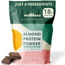 wellious mandľový proteínový prášok (Cocolate) - 18 Grams of Pure Healthiest Vegan Protein for Women & Men - Perfect Gluten-free, Soy-free & Smooth Gut Friendly Protein Powder for Sports Nutrition