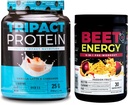 Nutrology Beet Natural O2, pre cvičenie prášok, mučenka ovocná chuť (30 podáva) TRIPACT proteín prášok, 7-v-1 jedlo náhrada Shake, Vanilla latte škorica chuť (20 podáva)