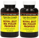 YS Eco Bee Farmy, Royal Jelly Bee Pollen Propolis plus kórejský ženšen, 90 kapsúl (2Pack)