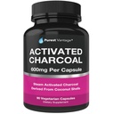 Pure Organic Activated Charcoal Kapsule - 600 mg/ Kapsule, 90 Vegetariánskych kapsúl