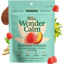 Plant People WonderCalm Huby Gummy - Prírodné Ashwagandha doplnok k upokojiť stres a Boost nálada pre dospelých bez cukru, lepidlo alebo umelé farby, Vegan-Priatelia, Peach chuť, 60 Počet