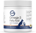 Stratford Pharmaceuticals EZ Chew Omega 3 Mastné kyseliny mäkké Chew Max Strength - Dog Omega 3 Supplement - Soft Chew Treats with Fish Oil for Psy - Malé a stredné psy - 60 Soft Chews