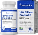 Výber Vzorec Probiotiká 180 miliárd CFU - 18 Kmene + Lactoferrin + Prebiotiká - Immune, Digestive & Gut Health - Zápcha, Hnačka, Plyn & Bloating - pre ženy a mužov - 120ct