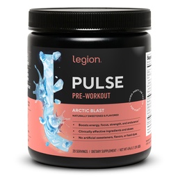 LEGION- Všetky prírodné oxid dusnatý preworkout nápoj na zvýšenie energie, Kreatín bez, prirodzene sladené, Beta Alanyne, Citrulín, Alpha GPC (Arktický výbuch)