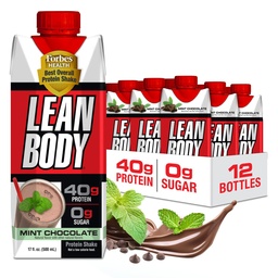 Labrada Lean Body Ready-to-Drink Chocolate Protein Shake, 40g Protein, Wheey Blend, 0 Sugar, Gluten Free, 22 Vitamíny a minerály, (Recyklovateľný kartón a vrece - balenie po 12) LABRADA