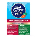 Alka-Seltzer Plus Maximálna sila PowerMax Sinus Congestion & Pain Medicine, Day + Night Liquid Gels - Výkonná úľava pre chlad a chrípku, + Sinus Congestion pre dospelých a deti 12+ Roky, počet 24