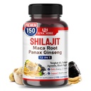Shilajit Pure Himalayan - Energy Booster 85% Fulvic Acid, Maca Root, Panax Ginseng, Tongkat Ali, Fadogia Agrestis - Metabolizmus a imunita podpora - 150 Kapsule