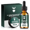 Rastová súprava brada - 2X koncentrácia biotínu pre mužov, prírodný argán, jojobové oleje a vitamíny (Cedarwood)