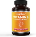 Zentastic vitamín B- Complex - všetky B vitamíny s B12, B6, B9 kyselina listová, cholín, inozitol - aktívne a metylové formy - nervový systém, energia, metabolizmus, imunitná podpora - 90 Vegánskych kapsúl