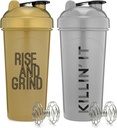 [ Balíček] 28 Ounce Proten Shaker Fľaše s miešačom Agitators s motivačnými Citácie 