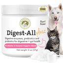Wholistic Pet Organics Probiotiká pre psy s tráviacimi enzýmami a prebiotické Fiber - 2 Oz - Daily Cat & Pes Probiotiká pre tráviace zdravie, Anti hnačka a Gut podpora - Prírodný prášok doplnok