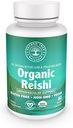 Organické kapsule Reishi Mushroom - 1000mg Potency - Zmiernenie stresu, zdravie srdca a imunita - Non-GMO, Vegan, 60 gróf (30 Servings)