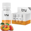 Tru Energy Shot, Extra sila Energetický nápoj s prírodným kofeínom, zelený čaj, B vitamíny B3, B6 a vitamín B12, Zero Cukor a kalórie, Keto, Vegan, Gluten Free, Orange Mango, 2 FL OZ fľaše, 12 balenia