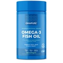 OMAPURE Fish Oil Doplnky s Omega 3 mastné kyseliny (1 fľaša, 120 Softgels) - Vysoká EPA, DHA, & IFOS Fish Oil Tabletky na podporu srdca a spoločného zdravia - Burpless Fish Oil podporuje funkciu mozgu