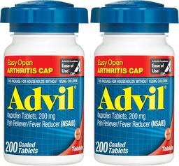 Advil Bolesť Reliever a horúčka Redukcia, úľava od bolesti Medicína s Ibuprofenom 200 mg pre bolesti kĺbov, bolesti svalov a menej závažné artritída bolesť Relief - 200 obalené tablety s ľahko otvorenou artritídou Cap